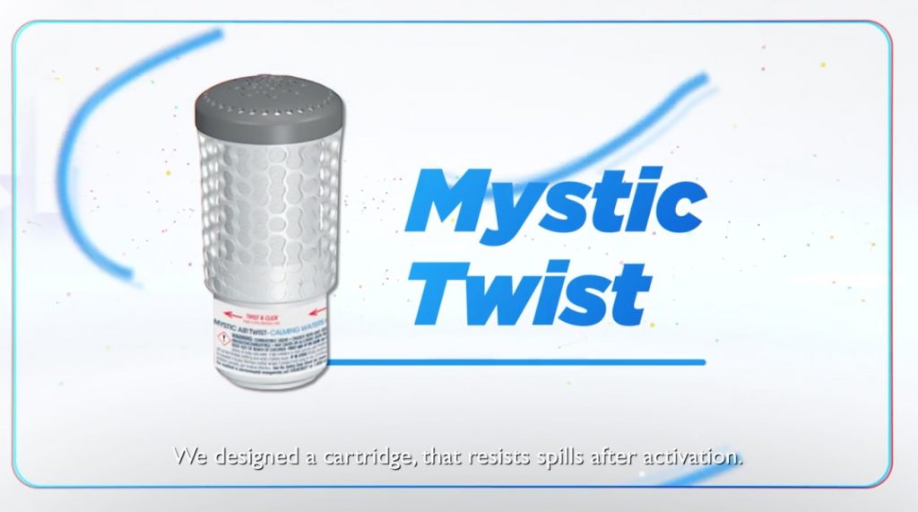 Mystic Twist 裝置是一種可控制的空氣芳香精油，可在任何大廳、房間、辦公室、接待處或工作區散發出淡雅、宜人和令人難忘的香氣。