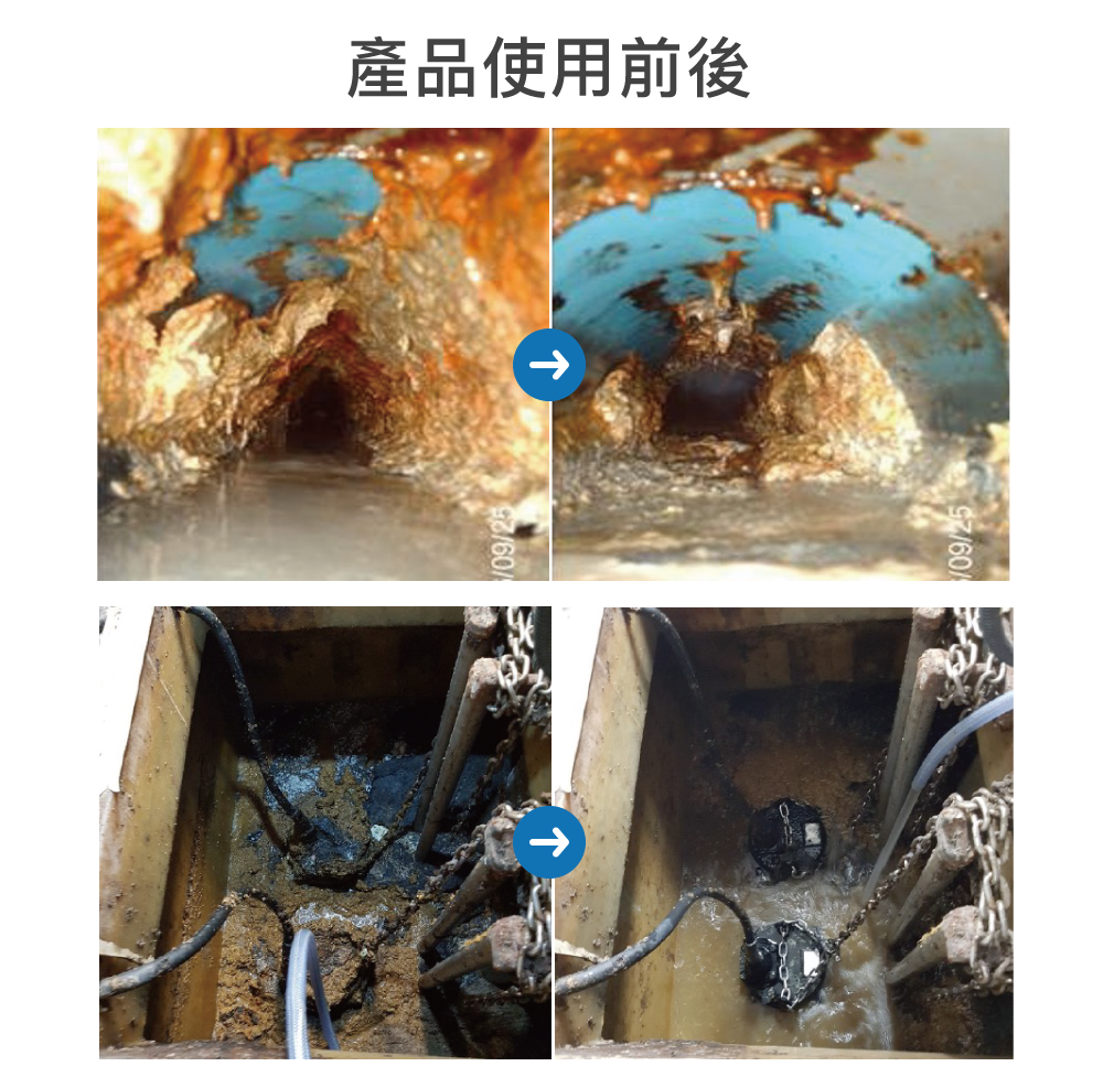 強效排水管疏通劑使用前後